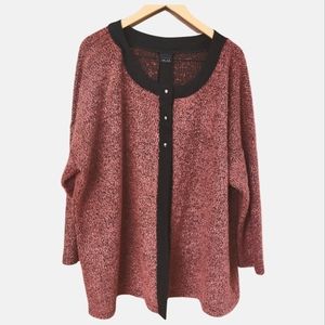 Choise plus-size 24US pink orange with gold flecks textures cardigan 3 snaps.